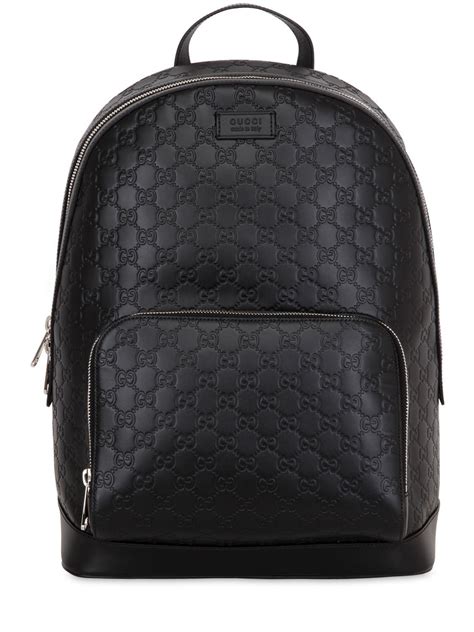 gucci backpack black|Gucci signature leather backpack black.